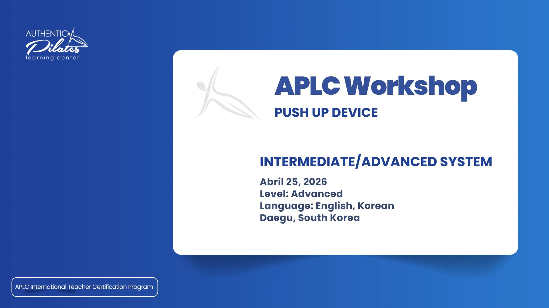 APLC Push Up Device Workshop – April 25, 2026 – Daegu, South Korea